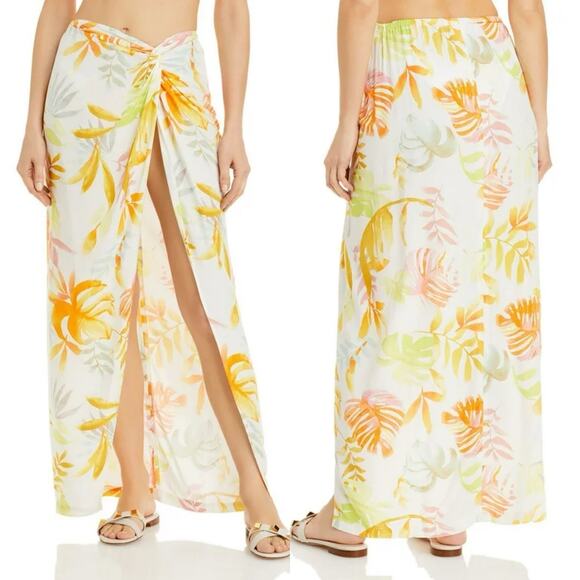 L*Space 2 Piece Pacifica Tunic & Mia Beach Cover-Up Leaf Print Women's Small NWT - Picture 3 of 16